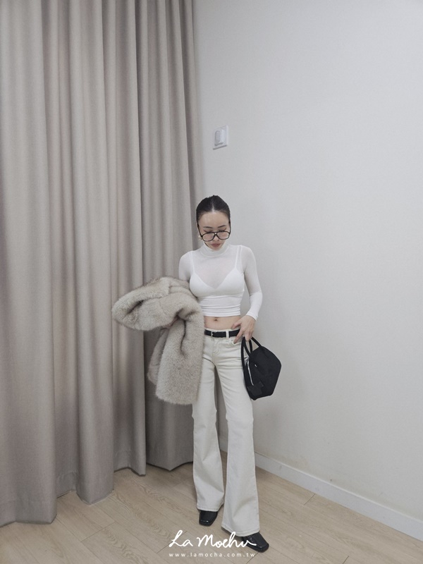 復古彈性牛仔喇叭褲(花花清單)